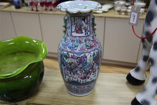 A Cantonese famille rose vase 46cm.